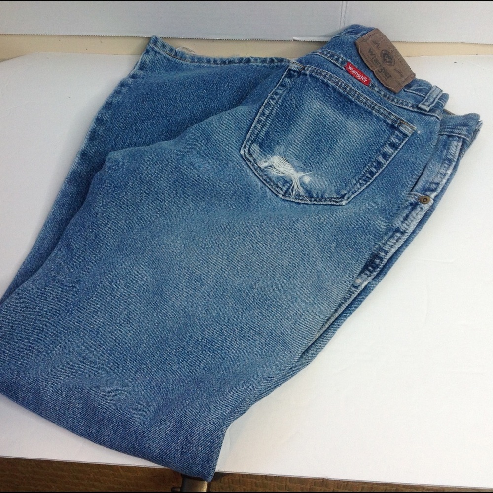 Vintage Wrangler Denim Jeans Distressed Rugged